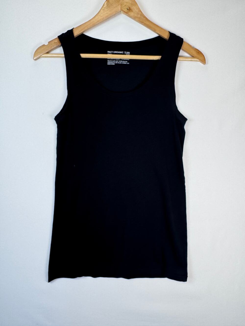 Pact Organic Cotton Tank Top Women S Black Stretch Layering Minimalist Basic
